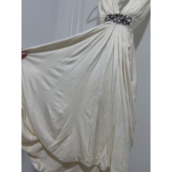 BCBGMAXAZRIA White Embellished Draped Mini Dress XXS - Picture 15 of 16